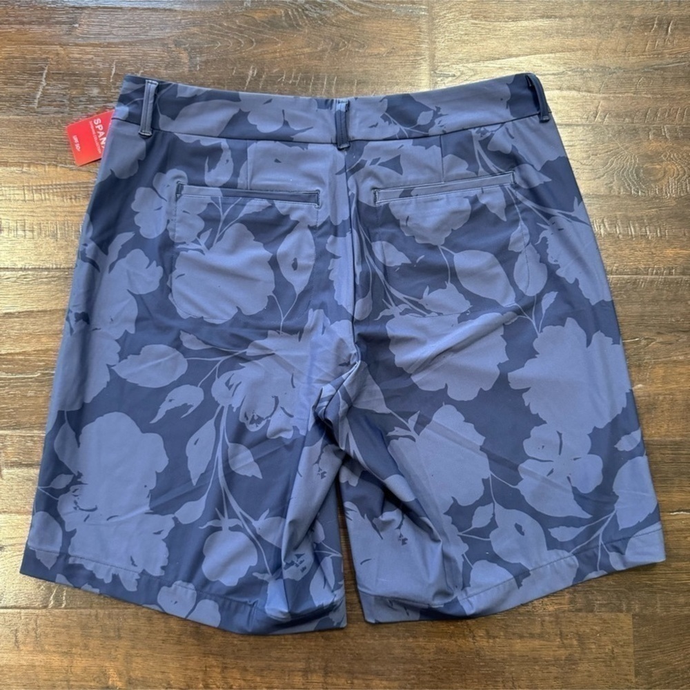 Spanx Floret Navy Sunshine Bermuda 10” Short Size XL Women - Picture 3 of 10